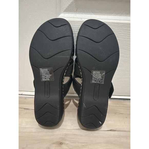 Croft & Barrow POPPINS Black Hook & Loop Slip On Sandals Slides Size 8.5 - Picture 7 of 7